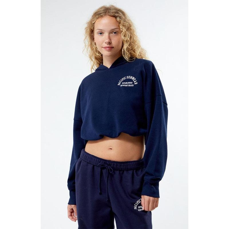 PacSun Women's Pacific Sunwear Bubble Cropped Hoodie T-Shirts, Sweatshirt | GrindPrints.com
