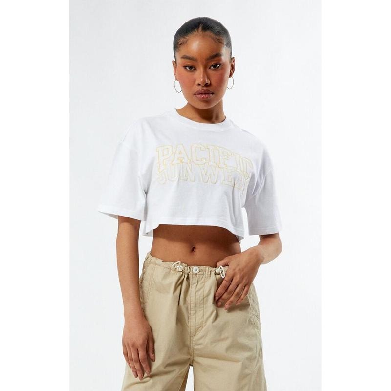 PacSun Women's Pacific Sunwear Eyelet Super Cropped T-Shirt Hoodie, Sweatshirt | GrindPrints.com