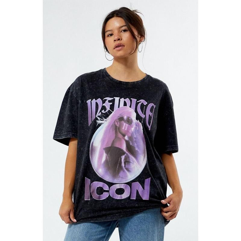 PacSun Women's Paris Hilton Infinite Icon Chrome Oversized T-Shirt Hoodie, Sweatshirt | GrindPrints.com