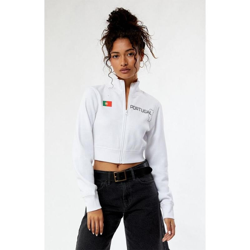 PacSun Women's Portugal Mock Neck Full Zip Sweatshirt T-Shirts, Hoodie | GrindPrints.com