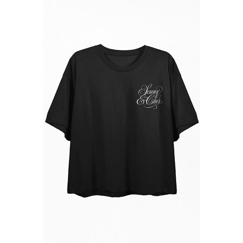 PacSun Women's Sonny & Cher Two Of Us Cropped T-Shirt Hoodie, Sweatshirt | GrindPrints.com