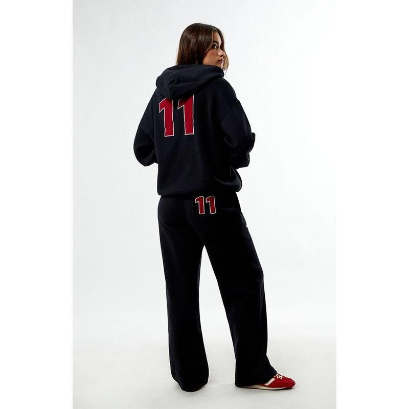 Pacsun Women's 11 Embroidered Oversized Hoodie T-Shirts, Sweatshirt | GrindPrints.com