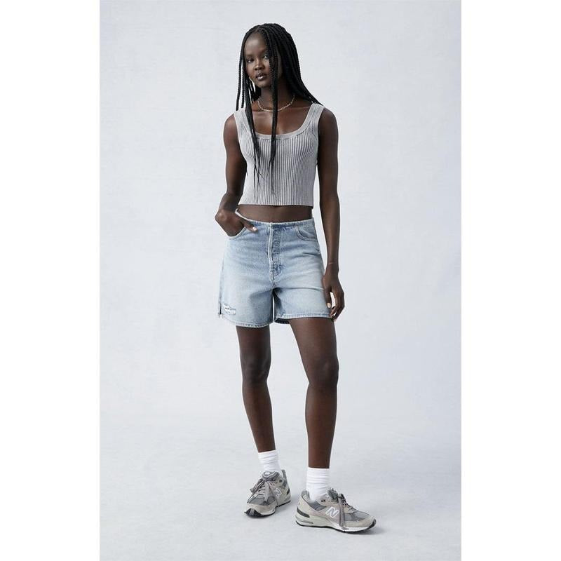 Pacsun Women's Eco Light Indigo Ripped High Waisted Relaxed Jorts T-Shirts, Hoodie, Sweatshirt | GrindPrints.com
