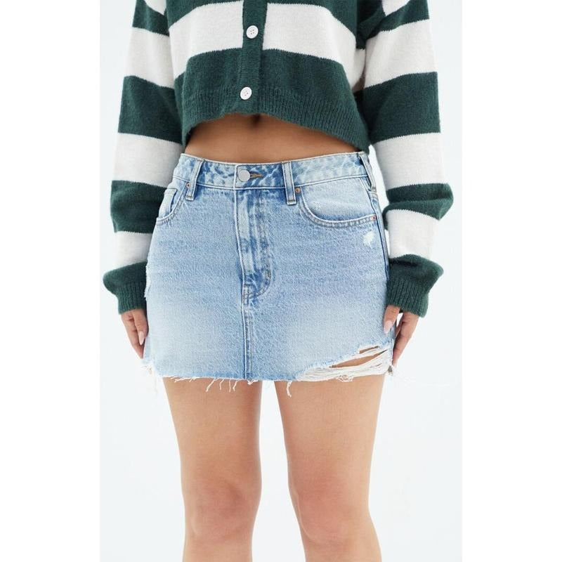 Pacsun Women's Medium Indigo Low Rise Ripped Denim Mini Skirt - Multicolor T-Shirts, Hoodie, Sweatshirt | GrindPrints.com