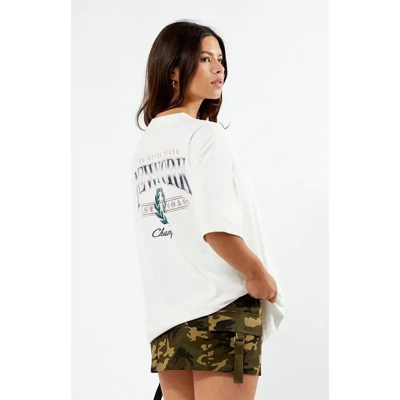 Pacsun Women's New York Oversized T-Shirt Hoodie, Sweatshirt | GrindPrints.com