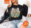 Painted Pumpkin Sweatshirt, Trendy Coquette Fall Crewneck T-Shirts, Hoodie | GrindPrints.com