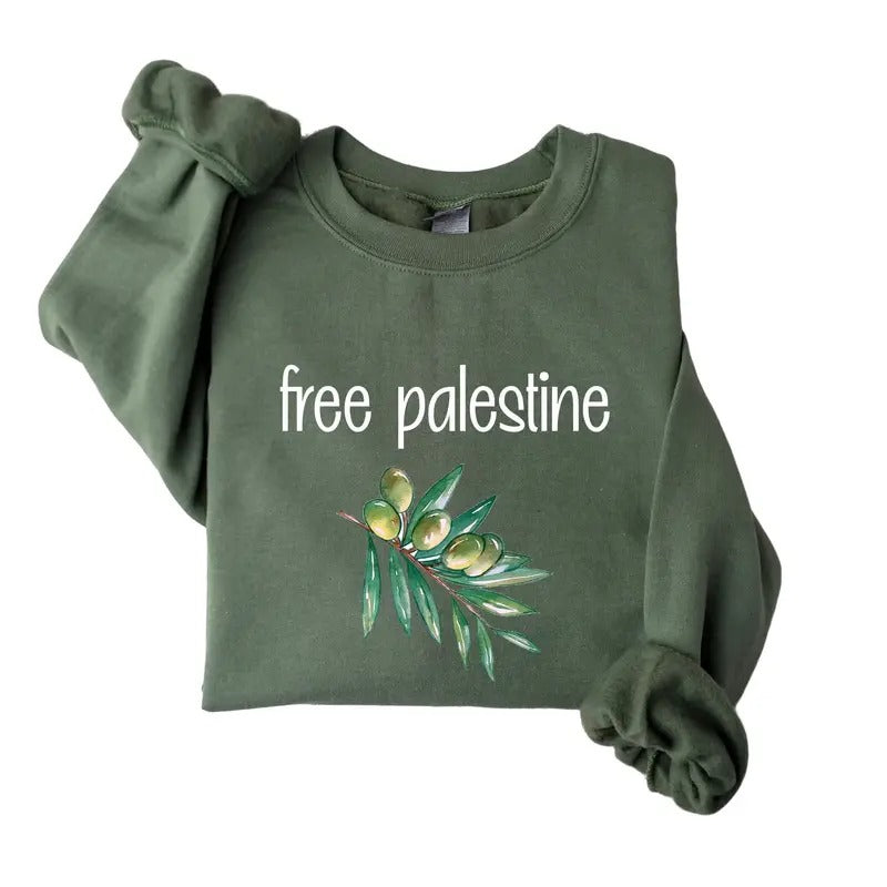 Palestine Sweatshirt, Palestine Flag Crewneck Shirt, Stand With Palestine Shirt, Activist Sweatshirt Menswear Fitted...