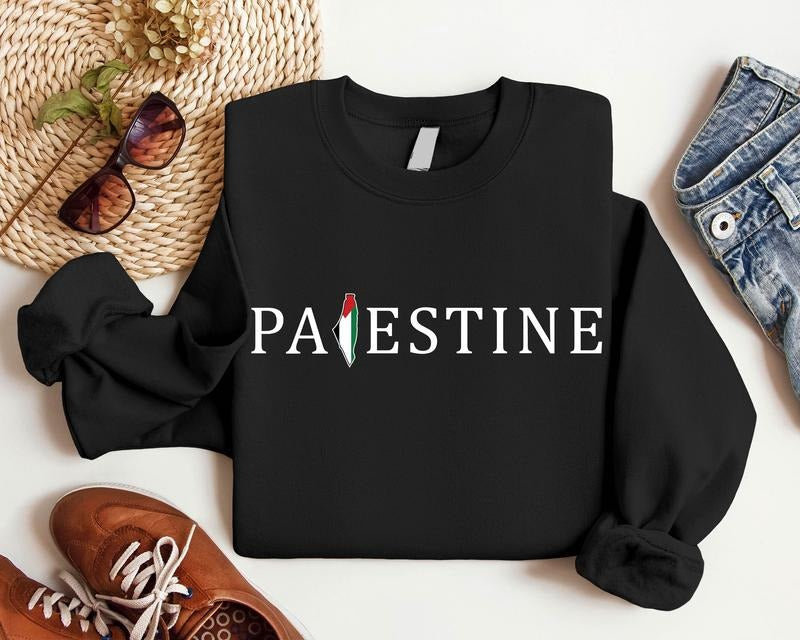 Palestine Sweatshirt, Palestine Flag Hoodie, Free Palestine Sweater, Palestinian Support Gift, Palestinian Lives Matter,...