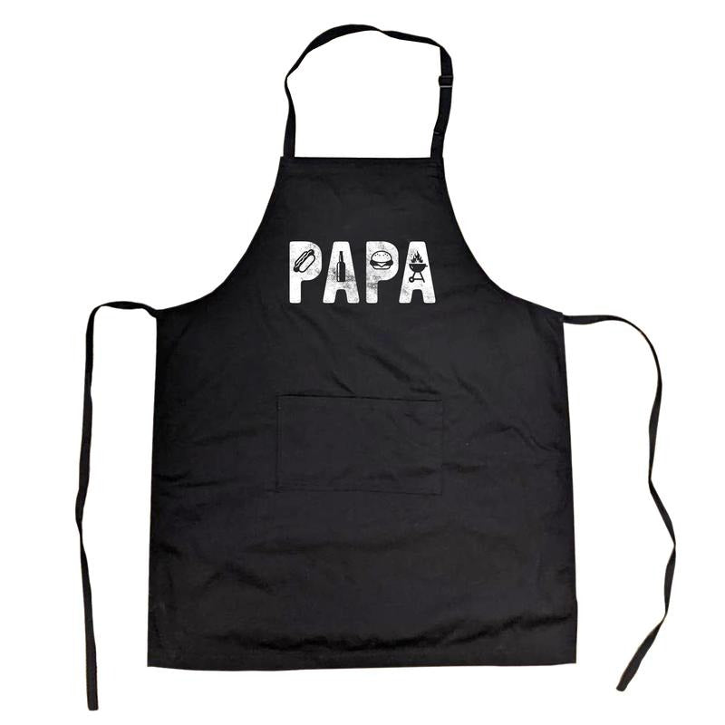 Papa Grill Cookout Apron Funny Backyard Bar-B-Que Novelty Father's Day Kitchen Smock Funny Aprons Funny Food Cover...