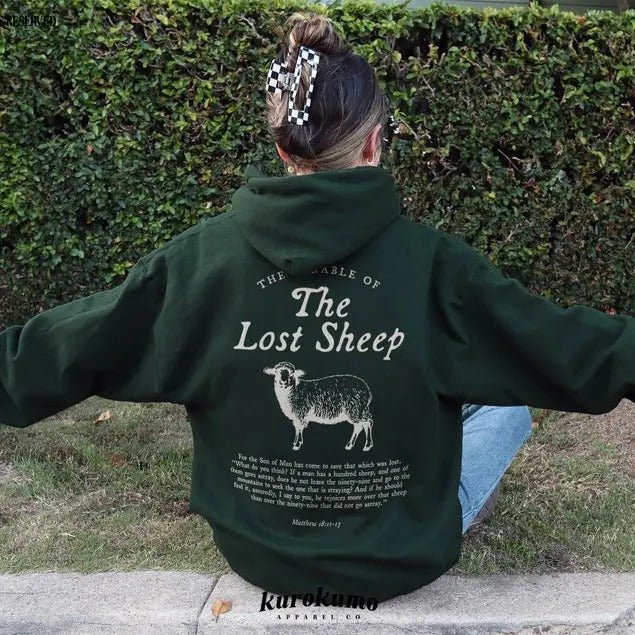 Parable of the Lost Sheep Bible Verse Hoodie Faith Based Clothing Worship Gospel Sweatshirt Minimalist Christian Catholic...