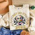 Party Like It's 2025 New Year Cute Disco Ball Sweatshirt, New Year New Me, Hello 2025 Shirt Hoodie | GrindPrints.com