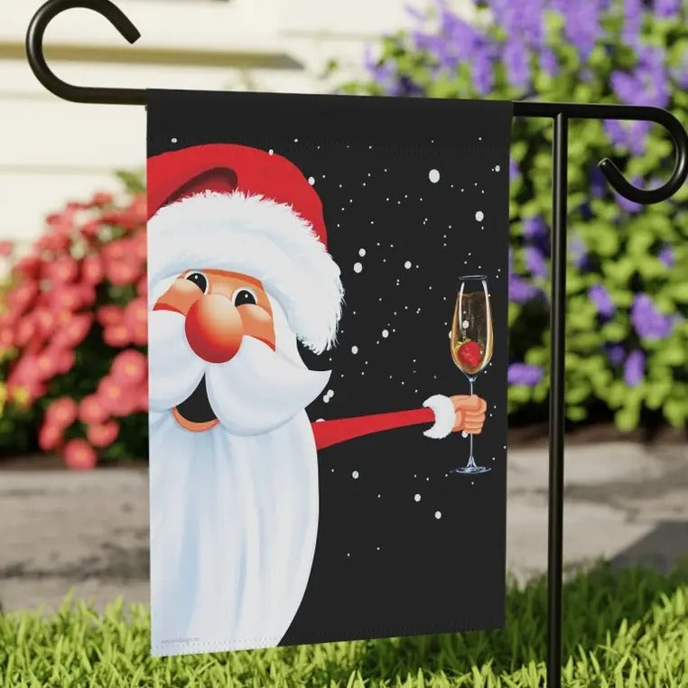 Party Santa Funny Christmas Yard Flag, Cute Christmas Flag T-Shirts, Hoodie, Sweatshirt | GrindPrints.com