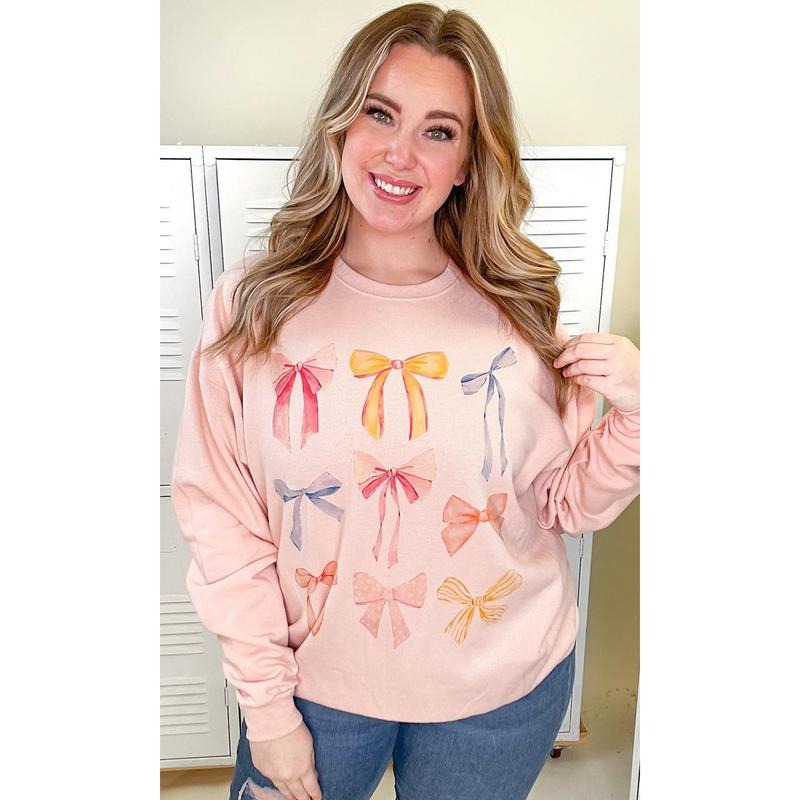 Pastel Bow Graphic Sweatshirt T-Shirts, Hoodie | GrindPrints.com