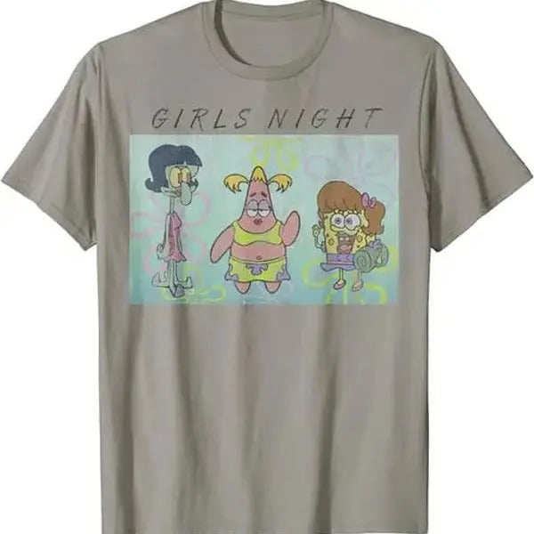 Patrick Squidward Girls Night T-Shirt Hoodie, Sweatshirt | GrindPrints.com