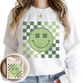 Patricks Day Retro Clover Smiley Sweatshirt T-Shirts, Hoodie | GrindPrints.com