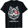 Patriotic 4th Of July Wolf USA American Flag Great Merica T-Shirt.made in usa Hoodie, Sweatshirt | GrindPrints.com
