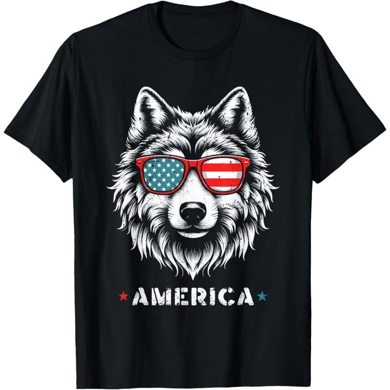 Patriotic 4th Of July Wolf USA American Flag Great Merica T-Shirt.made in usa Hoodie, Sweatshirt | GrindPrints.com