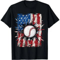 Patriotic Baseball 4th Of July Men USA American Flag Boys T-Shirt made in usa Hoodie, Sweatshirt | GrindPrints.com