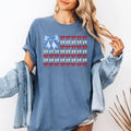 Patriotic Bows, Flag, USA, Coquette, Ribbons, America, 4th of July Tshirt, Women's Comfort Colors Tee Hoodie, Sweatshirt