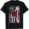 Patriotic Design Axe Halligan Thin Line Red Firefighter T-Shirt Made in USA Hoodie, Sweatshirt | GrindPrints.com