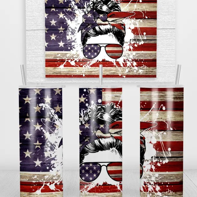 Patriotic Messy Bun Tumbler T-Shirts, Hoodie, Sweatshirt