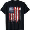 Patriotic Shirts For Men, American Flag Guitar Red White Patriotic Music Lover T-Shirt Menswear Top Casual Cotton Basic...