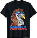 Patriotic Shirts Bald Eagle Mullet Merica American Flag Patriotic 4th July Menswear Top Casual Cotton Basic T-Shirts, Hoodie, Sweatshirt