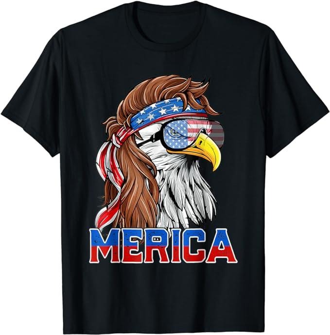 Patriotic Shirts Bald Eagle Mullet Merica American Flag Patriotic 4th July Menswear Top Casual Cotton Basic T-Shirts, Hoodie, Sweatshirt