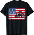 Patriotic Shirts For Men, Farm Tractors USA Flag Patriotic Farming Gift T-Shirt Menswear Top Casual Cotton Basic Fashion...