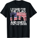 Patriotic Shirts For Men, I Stand For The Flag And Kneel For The Cross US Flag Shirt Menswear Top Casual Cotton Basic...