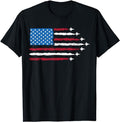 Patriotic Shirts For Men, Patriotic Red White Blue USA Flag Fighter Jets 4th of July T-Shirt Casual Cotton Menswear Top...