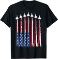 Patriotic Shirts Patriotic Red White Blue USA Flag Fighter Jets 4th July Cotton Casual Menswear Top Basic T-Shirts, Hoodie, Sweatshirt