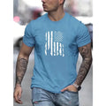 Patriotic Summer Tee - Men's Casual Short Sleeve T-Shirt with Vibrant US Flag Print, Perfect for Daily Wear & Fourth of...