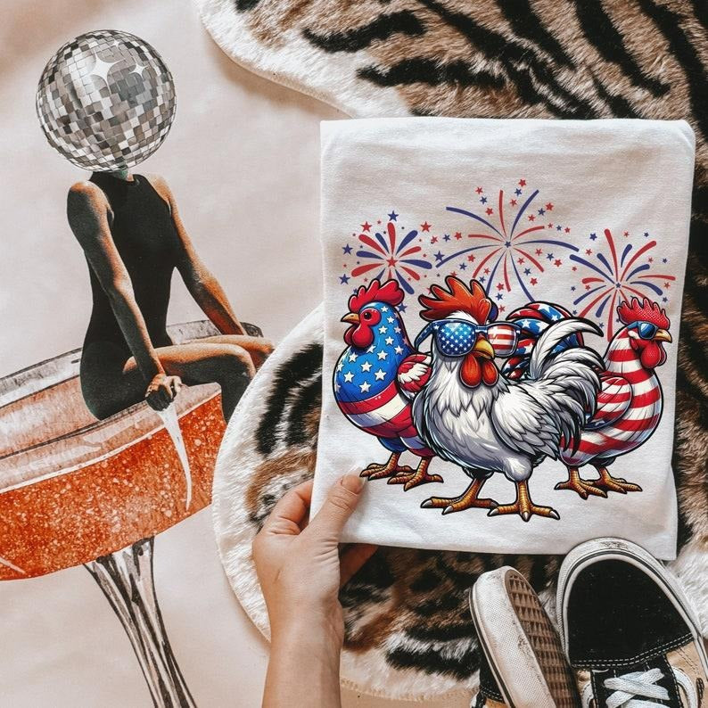 Patriotic USA Chicken Retro American 4th July Independence Day Patriotic Retro American T-Shirts, Hoodie, Sweatshirt