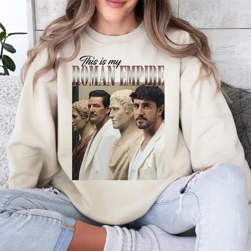 Paul Mescall Pedro Pascall Tshirt Sweatshirt, Gladiatoor 2 Shirt, Roman Empire Shirt, Y2k 90s Retro Movies, Fans Gift,...