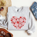 Paw Print Heart, Pets, Dogs, Cats, Sweatshirt, Valentine's Day, Crew Neck, Women's, Crewneck, Valentine's Day, Love,...
