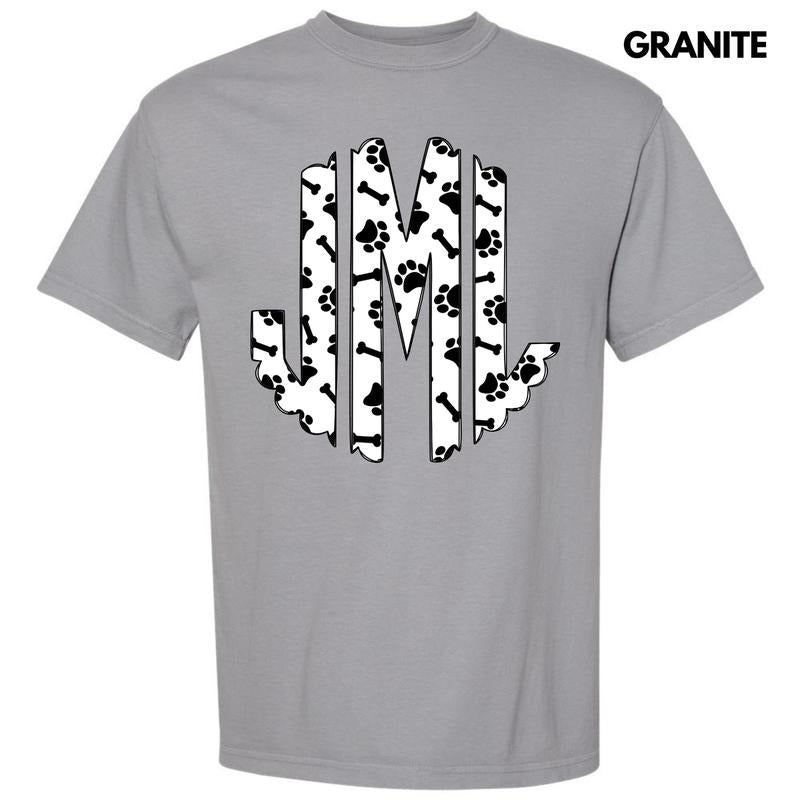 Paws & Bones Monogram Comfort Colors T-Shirt 'NLB' Hoodie, Sweatshirt | GrindPrints.com
