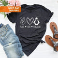 Peace Love Shirt, Peace Lover Shirt, Peace Love Shirt, Penguins Fan Shirt,Penguin Lover, Gift For Her Hoodie, Sweatshirt