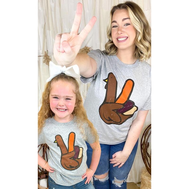 Peace Sign Turkey Thanksgiving T-Shirt Hoodie, Sweatshirt | GrindPrints.com
