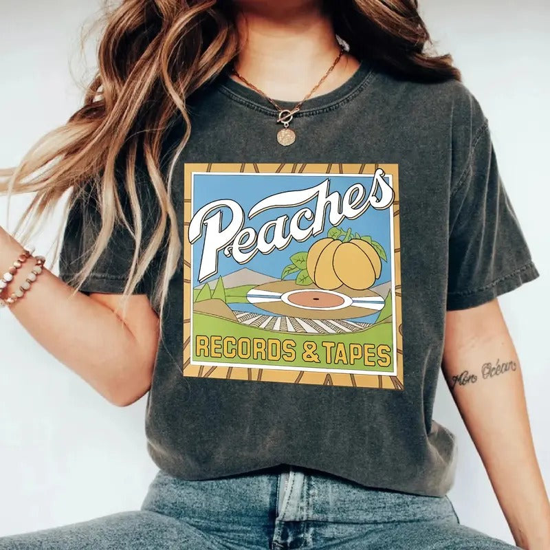 Peaches Records And Tapes Tshirt, Records Sshirt, 70s Vintage T-Shirt, 1970 Tshirt Men & Women, Music Lover Gift , Vinyl...