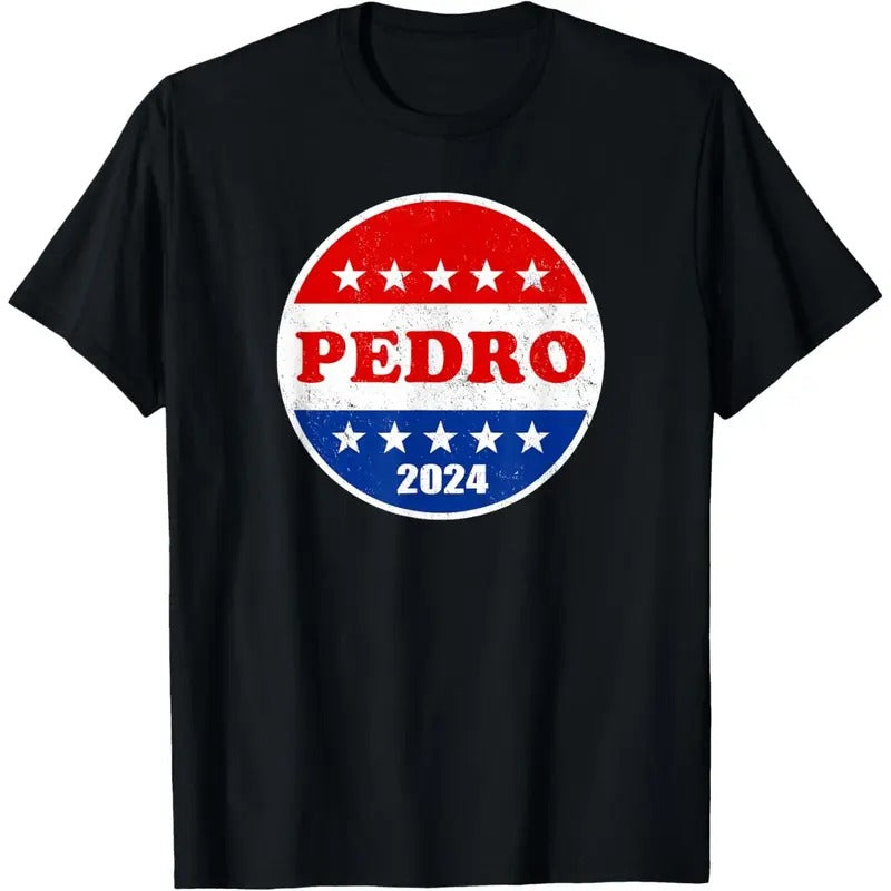 Pedro 2024 Red White Blue Voter Button Funny Political Made Usa T-Shirts, Hoodie, Sweatshirt