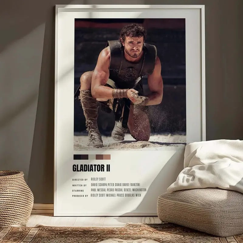 Pedro Pascal and Paul Mescal Gladiator 2 Print, Trendy Wall Art, Room Posters For Decoration, Vintage Movie Poster,...