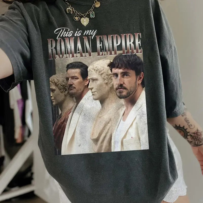 Pedro Pascal and Paul Mescal Roman Empire Comfort Colors Unisex Tshirt For Men- For Women, Y2K 90s Retro Movies Bootleg...