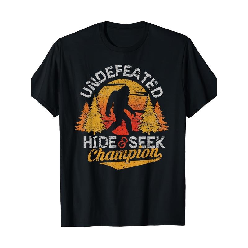 Peekaboo Champion Shirt Sasquatch T-shirt Men's T-shirt Cotton Made in USA Hoodie, Sweatshirt | GrindPrints.com
