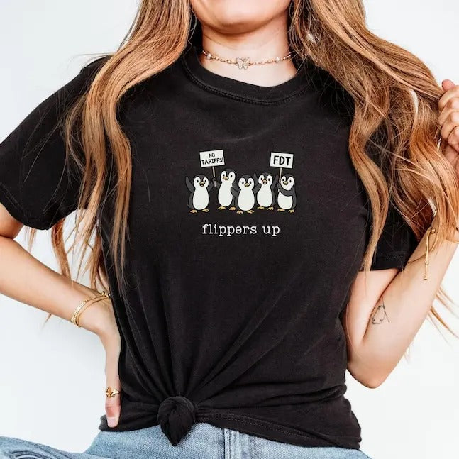 Penguins Against Tariffs Resist  Shirt, FDT  Inflation Tee Hoodie, Sweatshirt | GrindPrints.com