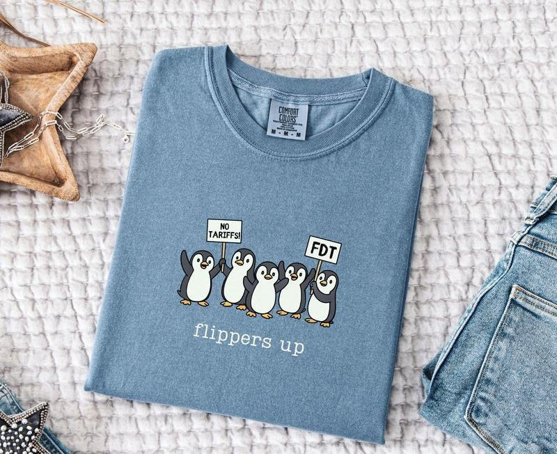 Penguins Against Tariffs Resist Comfort Colors Shirt, FDT Trump Inflation Tee, Funny Billionaires Tee Hoodie, Sweatshirt