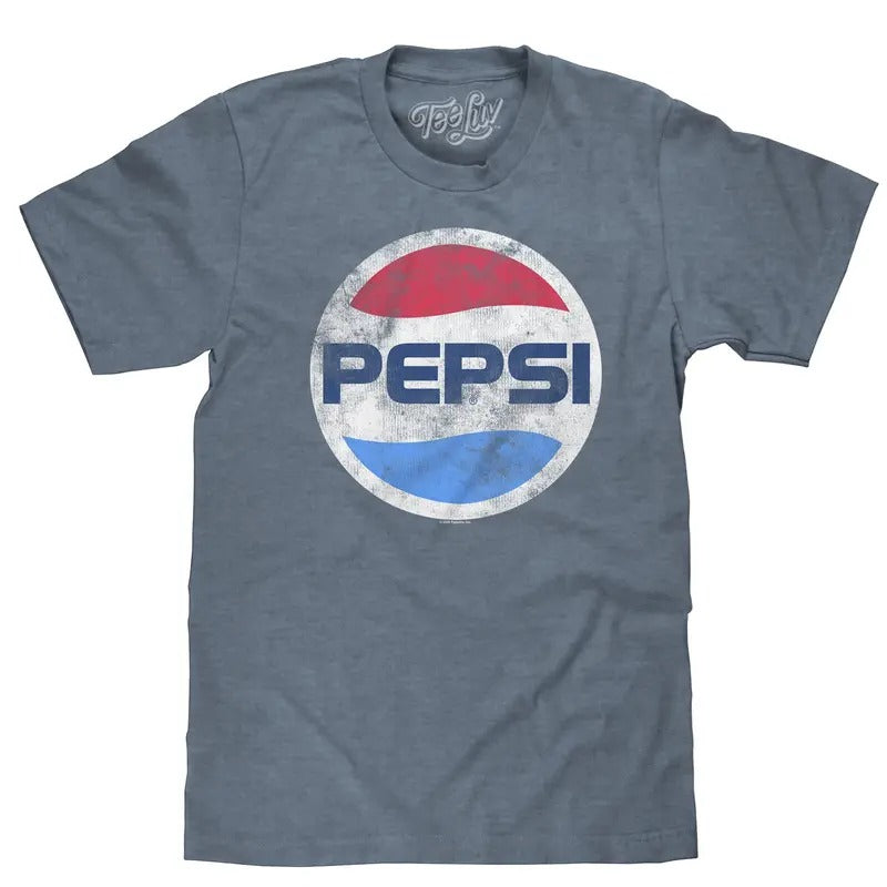 Pepsi Logo Big & Tall T-Shirt - Indigo Heather Hoodie, Sweatshirt | GrindPrints.com