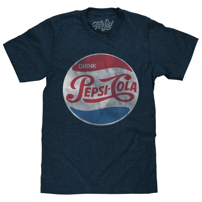 Pepsi Retro Logo T-Shirt - Navy Hoodie, Sweatshirt | GrindPrints.com
