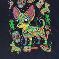 Perrito Piñata T-Shirt for Women - Colorful Design with Skulls and Cactus, Short Sleeve, Ideal for Casual Wear