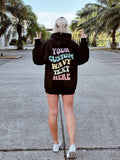 Personalised Retro Print Hoodie - Custom Text Retro Font Hoodie Back Print - Personalized Wording Retro Hoodie With Words...